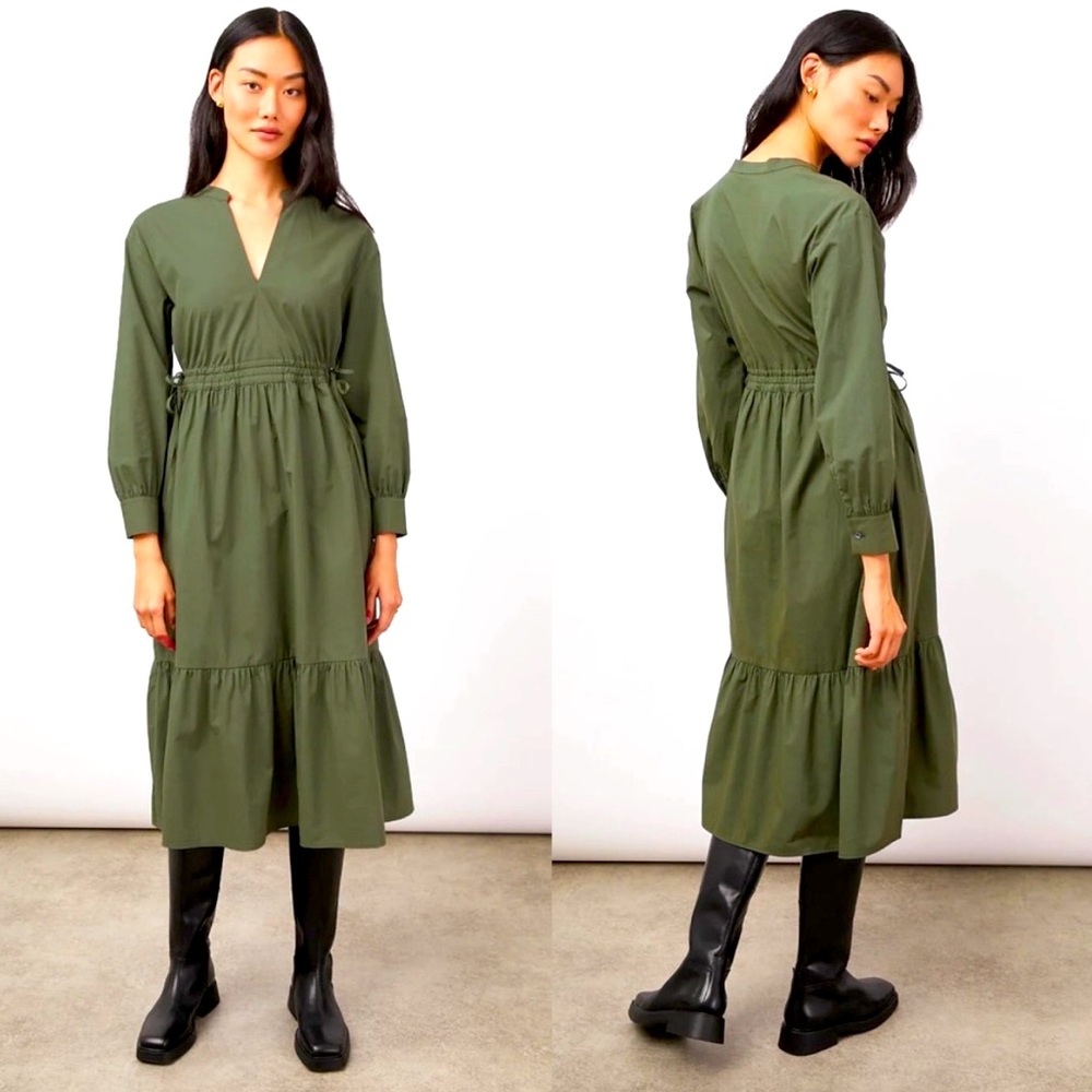 Rails Maple Tiered Drawstring Midi Dress